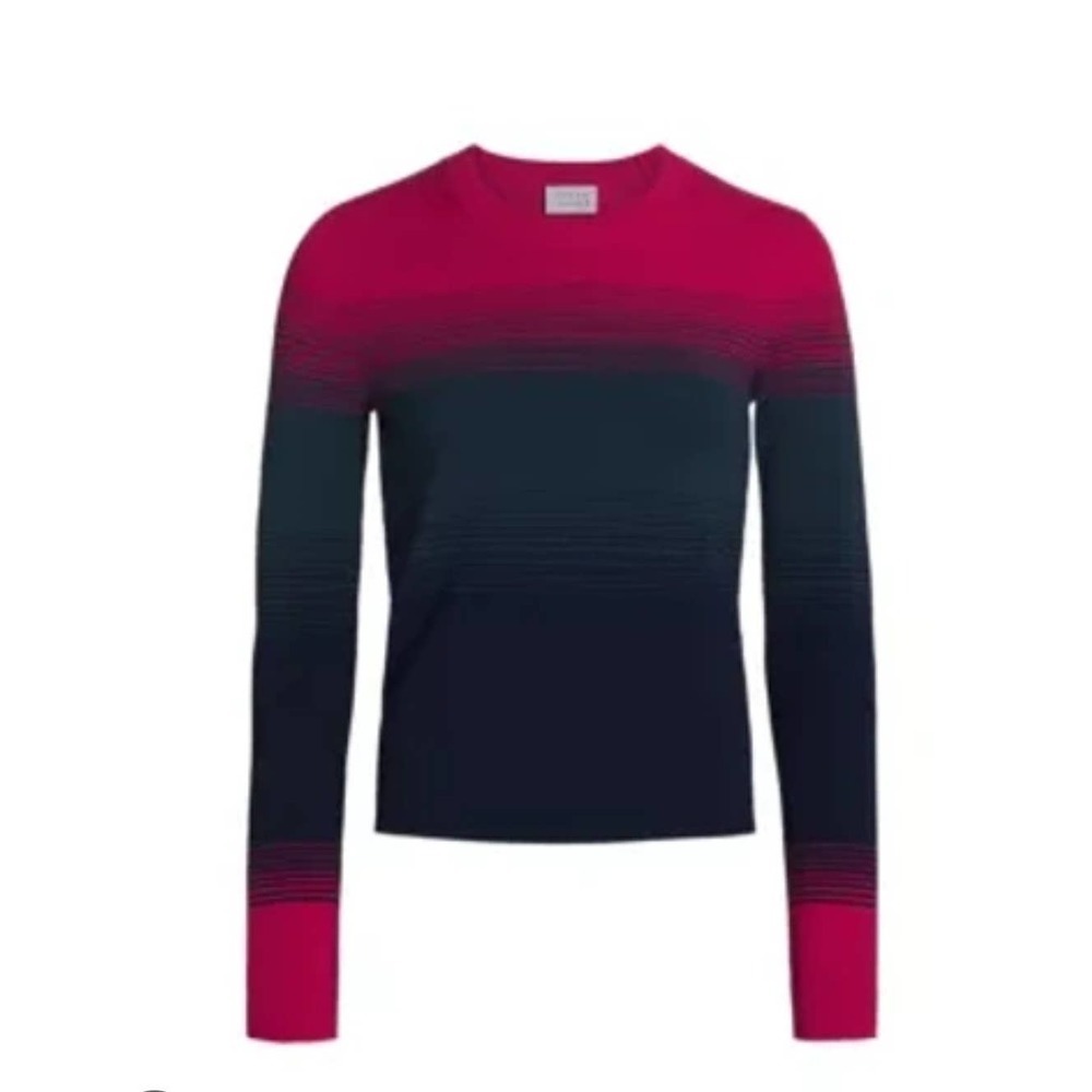 Women’s Tanya Taylor Long Sleeve Elyse Knit Top in Berry Ombre Multi Size 12 NWT